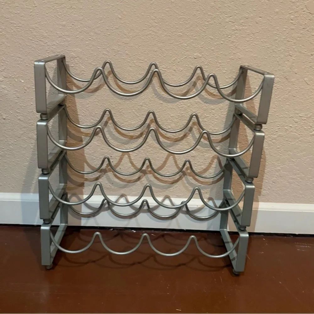 Silver Metal Wine Rack